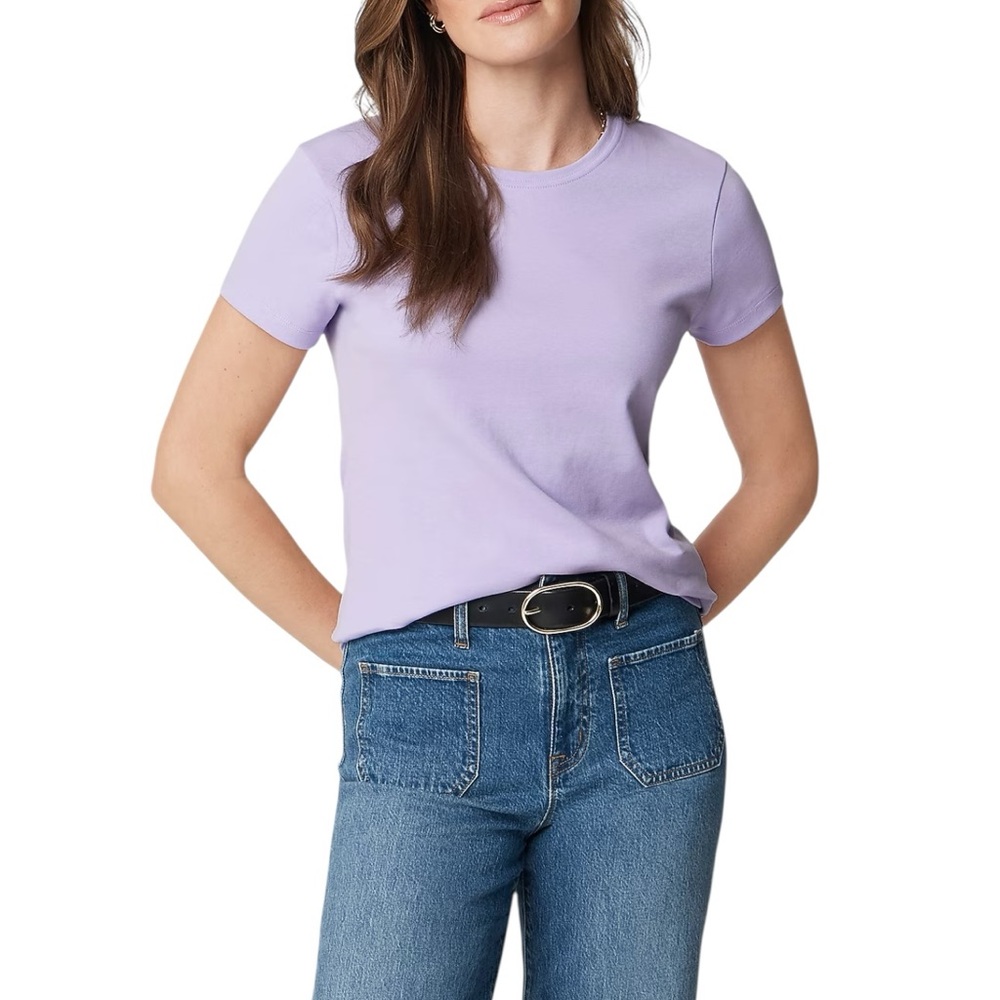 J.Crew Factory Essential Short-Sleeve Crewneck Tee in Bright Lilac - Picture 2 of 6